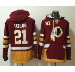 Men's Washington Redskins #21 Sean Taylor NEW Red Pocket Stitched NFL Pullover Hoodie