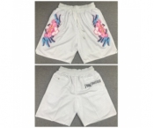 Men Miami Heat White Pink Panther Shorts Run Small