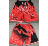 Men's Miami Heat Red Black Shorts (Run Small)
