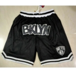 Men's Brooklyn Nets Black Just Don Swingman Throwback Shorts