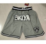 Men's Brooklyn Nets Grey Just Don Swingman Throwback Shorts