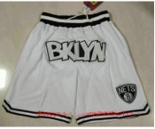 Men's Brooklyn Nets White Just Don Swingman Throwback Shorts