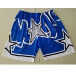Men's Orlando Magic Blue Big Face Mitchell Ness Hardwood Classics Soul Swingman Throwback Shorts