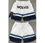 Men's Minnesota Timberwolves White Mitchell & Ness Shorts