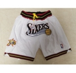 76ers White Just Don Throwback Mesh Shorts