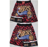 Men's Philadelphia 76ers Black Red Shorts