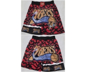 Men's Philadelphia 76ers Black Red Shorts