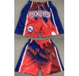 Men's Philadelphia 76ers Red Blue Shorts (Run Small)