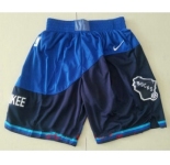 Men's Milwaukee Blue Nike 2021 Swingman Stitched NBA Shorts