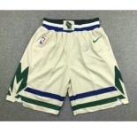 Men's Milwaukee Bucks Cream 2020 City Edition NBA Swingman Shorts