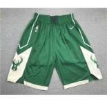 Men's Milwaukee Bucks Green Stitched NBA Nike Swingman Shorts