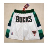 Men's Milwaukee Bucks White Pocket Shorts