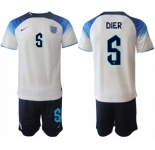 Men's England #5 Dier White Home Soccer Jersey Suit
