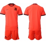 Men's England Blank Orange Away Soccer Jersey Suit