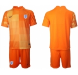 Men's England Blank Orange Goalkeeper Soccer Jersey Suit