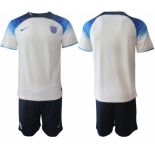 Men's England Blank White Home Soccer Jersey Suit