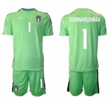 Men's Italy #1 Donnarumma Green Goalkeeper Soccer Jersey Suit