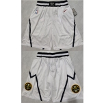 Men's Denver Nuggets White Shorts (Run Smaller)