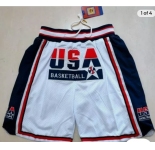 Men's Team USA White Pocket Shorts