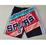 Men's San Antonio Spurs Black Big Face Mitchell Ness Hardwood Classics Soul Swingman Throwback Shorts