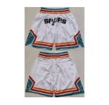 Men's San Antonio Spurs White Shorts (Run Smaller)