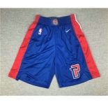 Men's Detroit Pistons New Blue 2019 Nike Swingman Stitched Shorts
