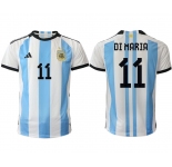 Men 2022 Season Argentina #11 DI Maria aaa version white  Soccer Jersey