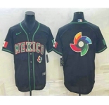 Men's Mexico Baseball 2023 Black World Big Logo Classic Stitched Jersey