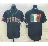 Men's Mexico Baseball 2023 Black World Big Logo Classic Stitched Jerseys