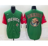 Men's Mexico Baseball 2023 Green Team Big Logo World Baseball Classic Stitched Jersey1
