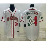 Men's Mexico Baseball #34 Fernando Valenzuela Number 2023 White World Classic Stitched Jersey1