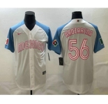 Men's Mexico Baseball #56 Randy Arozarena 2023 White Blue World Classic Stitched Jerseys