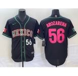 Men's Mexico Baseball #56 Randy Arozarena Number 2023 Black Pink World Classic Stitched Jersey
