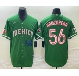 Men's Mexico Baseball #56 Randy Arozarena Number 2023 Green World Classic Stitched Jersey