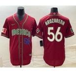 Men's Mexico Baseball #56 Randy Arozarena Number 2023 Red World Classic Stitched Jersey15