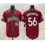 Mens Mexico Baseball #56 Randy Arozarena Number 2023 Red World Classic Stitched Jersey