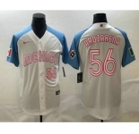 Men's Mexico Baseball #56 Randy Arozarena Number 2023 White Blue World Classic Stitched Jersey