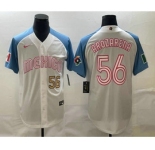 Men's Mexico Baseball #56 Randy Arozarena Number 2023 White Blue World Classic Stitched Jerseys