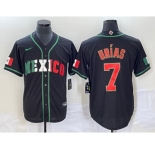 Men's Mexico Baseball #7 Julio Urias 2023 Black World Baseball Classic Stitched Jersey3