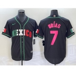 Men's Mexico Baseball #7 Julio Urias 2023 Black World Baseball Classic Stitched Jersey