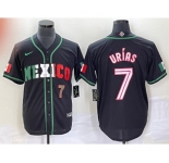 Men's Mexico Baseball #7 Julio Urias Number 2023 Black White World Classic Stitched Jersey3