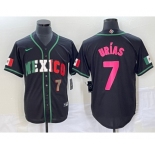 Men's Mexico Baseball #7 Julio Urias Number 2023 Black World Baseball Classic Stitched Jersey2