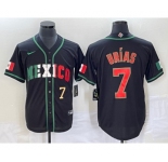 Men's Mexico Baseball #7 Julio Urias Number 2023 Black World Baseball Classic Stitched Jersey4