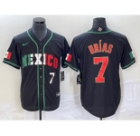 Men's Mexico Baseball #7 Julio Urias Number 2023 Black World Baseball Classic Stitched Jersey6