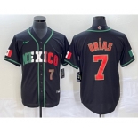 Men's Mexico Baseball #7 Julio Urias Number 2023 Black World Baseball Classic Stitched Jersey7