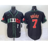 Men's Mexico Baseball #7 Julio Urias Number 2023 Black World Baseball Classic Stitched Jersey8