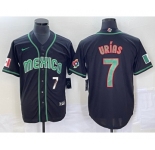 Men's Mexico Baseball #7 Julio Urias Number 2023 Black World Classic Stitched Jersey1
