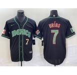 Men's Mexico Baseball #7 Julio Urias Number 2023 Black World Classic Stitched Jersey4