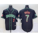 Men's Mexico Baseball #7 Julio Urias Number 2023 Black World Classic Stitched Jersey5