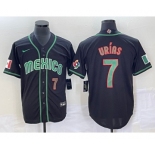 Men's Mexico Baseball #7 Julio Urias Number 2023 Black World Classic Stitched Jersey6